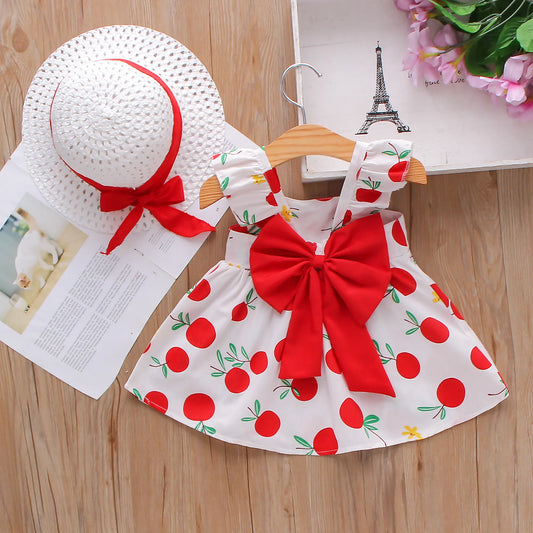 Baby Girl Fruit Print Cotton Fashion Dress Breathable Clothes - All you need for babies